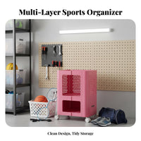 Movable & Lockable Wheels Exercise Mat Storage Rack Multi-Functional Exercise Mat Holder Cart Space Saving Rolling Workout Equipment Organizer Large Capacity for Living Room
