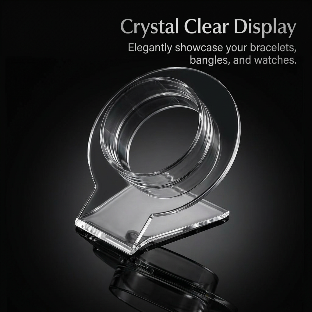 Jewelry Bracelet Display Holder, Clear Acrylic Bangle Organizer for Selling, Countertop Display Stand, Minimalist Design Bracelet Organizer