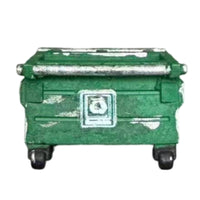Miniature Trash Bin Resin Miniature Bin with Wheels Realistic for Street Display