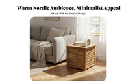 Nordic Design Woven Drum Table Multi-Functional Storage Stool Can Be Used as a Seat Household Furniture Easy to Clean for Guesthouse Owners, Interior Decorators, Apartment Dwellers, Living Room, Bedroom, Entryway, Study