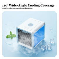 Portable Mini Air Chiller Cools and Humidifies Mini Air Chiller Humidifier Function Water Tank Cooling Fan for Office Workers, Students, Dorm Room