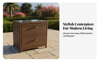 Waterresistant Rattan Door Cabinet sunlight-resistant Multi-Shelf Wicker Cabinet Multifunctional Outdoor Furniture With Doors for Apartment Dwellers, Interior Design fans, Balcony, Garden, Entrance, Hallmanner