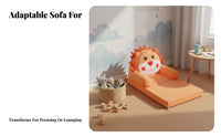 2-in-1 Design transformable Flip-Open Sofa Soft and Comfy transformable Character Lounger creature Theme Toddler Armchair Foldable for Toddlers, Infants, Parents, storytime reading corner, Nap Time, Playroom, Nursery