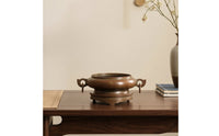 Copper Incense Burner Stable Incense Holder with Handles Elegant Ding Censer for Meditation