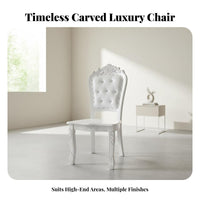 textileCovered Dining Chair European European Decorative Pattern Ornate Upholstered Chair Sturdy Wood Frame Sturdy Construction