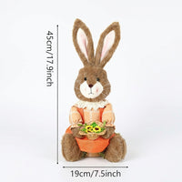 Sitting Easter Bunny Stuffed Animal Indoor & Outdoor Use Easter Bunny Figurine Soft Stuffed Bunny Doll for Kids, Parents, Shelf, Storefront Display