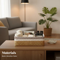 Woven Rectangular Basket adaptable Household Storage Space Saving for Adults