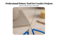 Clay Wire Cutter Sturdy Stainless Steel Pottery Cutting Wire Clean Cut Pottery Trimming Tool for Ceramic Artists, Art Students, Home Studio, Workshop