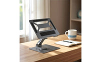 Laptop Stand, with Docking Station Metal Docking Station Laptop Stand Swivel for Professionals, Students, Home Office, Desk, Study