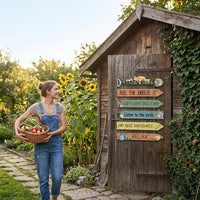 Rustic Wooden Garden Hanging Sign - Listen Relax Sign