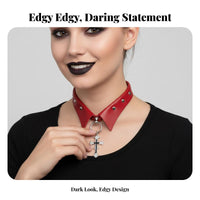 Cross ornament Neckband Darkly Romantic and aesthetic Choker Tarnish-Resistant for live music events, Women