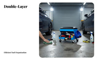 Rolling Shop Seat Swivel Casters Tool Tray Comfort for Auto Detailers