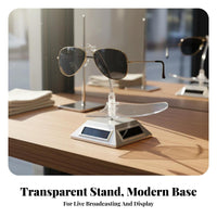 360 Degree Rotation Eyeglass Display Turntable Double Power Rotating Sunglasses Holder Small Footprint for Eyewear Retailers, Countertop