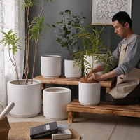 Plant Pots for Indoor Plants and Flower Pots for Home Office, Handmade Ceramic Pots for Garden Pot Use, Green Plant Pot, Floor Standing Planter