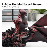 Gradient Color 3D Printed Dragon Poseable Articulated Dragon Figure Adjustable Wings for Children, Fantasy Fans, Playroom, Bookshelf, Office