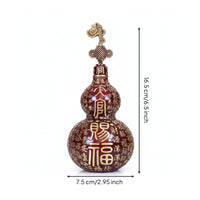 Brass Gourd Ornament Dark Red Indoor Display Gourd Ornament
