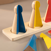 Child-Centered Fraction Puzzle Educational Wooden Matching Board Fine Motor Matching Board with Pegs Colorful for Preschoolers, Toddlers, Kids, Classroom, Preschool