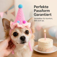 Pet Knitted Birthday Hat for Cats and Small Dogs, Cute Festival Photo Prop