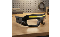 Rechargeable Glasses Style Headlamp Lightweight Headlamp with COB Light Bar Compact Wearable Glasses Light Portable for Mechanics, Runners, Repair Work