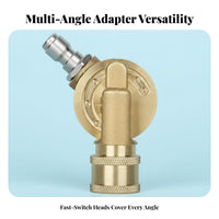 Easy Installation 1/4 Inch Quick Connect Adapter Universal Fit Adjustable Angle Nozzle Adapter Secure Ball Lock Design Pivoting Pressure Washer Coupler Long-Lasting Brass Construction for Car Washing