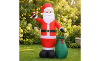 Giant Inflatable Santa with Gift Sack Large Inflatable Santa Santa Festive for Homeowners