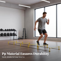 Versatile 2 in 1 Agility Ladder Hurdles Portable Agility Ladder and Hurdle Set Lightweight Coordination Training Hurdles Long-Lasting for Basketball Players, Athletes, Coaches, Outdoor, Sports Field, Gym