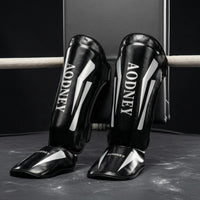 Instep Protection Shin and Foot Guards Curved Shape Combat Arts Shin Guards Secure Fit Combat Sports Gear Glossy Finish