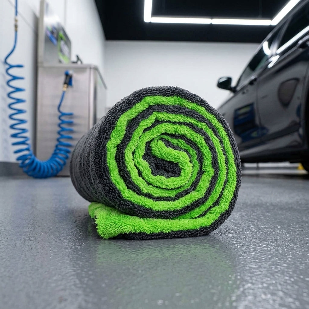 Twisted Loop Car Drying Towel, 60x90cm Car Drying Towel with Micro Fibre Cloths, 1000 GSM Super Absorbent for Glass and Detailing
