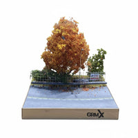 1:64 Scale Autumn Road Diorama Handmade Miniature Autumn Street Scene Realistic Details Hobby Supply for Desktop
