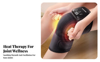 Electric Heated Knee Wrap Oscillation Massage Vibrating Knee Wrap Adjustable Straps Joint for Seniors, Athletes, Relaxing, While Commuting