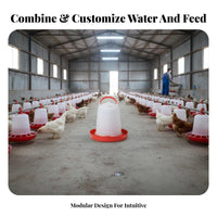 Automatic Fowl Waterer Easy to Clean Fowl Feed Bucket Automatic Chicken Waterer for Farmers, Backyard