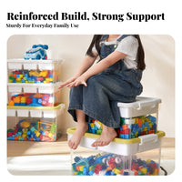 DoubleLayer Block Bin with Sorting Tray High Clarity for Home, Kids, Parents