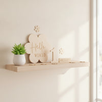 Wooden Milestone Board Flower-Shaped Baby Announcement Sign Milestone Board with Bag Double-Sided Boards Writable