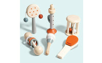 Wooden Educational Toy Set Infant Wooden Rattle Rattling Toy Set Smooth Edges Educational Music Toys