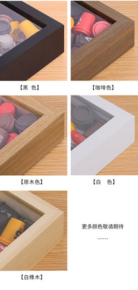 三顿半咖啡相框diy泡泡玛特盲盒收纳中空玩具小汽车摆台展示架 【仅相框】方10寸【25*25cm】（挂墙）大约可放42个咖啡罐 原木色