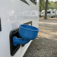 RV Water Inlet Funnel Curved-Spout RV Water Tank Funnel Easy-Connect Wide-Mouth for Campers, Travel Trailers, Campgrounds