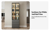 Easy to Clean Glass Door Display Cabinet Minimalist Design Tall Glass Door Cabinet LED Lighting Lighted Display Case Multipurpose Use for Homeowners, Book Lovers, Living Room, Bedroom, Home Office, Entryway