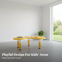Kindergarten Half Moon Table Rounded Corners Kids Moon Shaped Table Easy to Clean Adjustable Activity Desk for Young Children, Home, Playroom