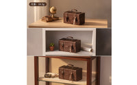 Vintage Dollhouse Trunk Faux Leather Miniature Trunk Lightweight Miniature Suitcase Portable for Crafters, Diorama