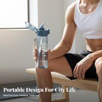 Leak-Proof Plastic Water Bottle with Straw Leakproof Large Capacity Water Cup Safe for Adults, Athletes, Outdoor Sports, Hiking, Travel