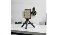 Compact Phone Photography Accessory with LED Light Portable Mobile Device Tripod with Mirror Lens Handheld Phone Mount with Tripod Anti-Glare for Photographers