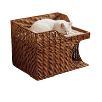 Half-Round Pet Cat Nest Woven Seagrass Hanging Basket