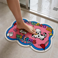 Diatomaceous Earth Absorbent Bathroom Mat with Anti-Slip Backing