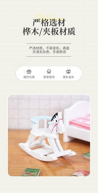 1:12 Dollhouse Miniature Wooden Rocking Horse Chair