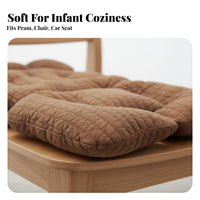Soft Cotton Quilted Stroller Pad Breathable Mesh Backing All Season High Chair Pad Thick Padding for Newborns, Gift Givers, Travel