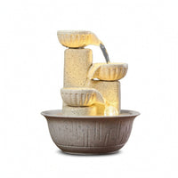 3-Tier Desktop Water Feature Small Tabletop Water Feature with Tranquil for Desk
