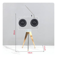 Tripod Radio Decor Angled Antenna Acrylic Radio Ornament Control Knobs Home Decoration