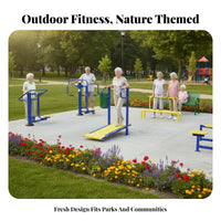 Weather-Resistant Elliptical Cross Exercise Machine Heavy-Duty Low Effect Cardio Exercise Machine Non-Slip Pedals Two Person Outdoor Elliptical Full Body Workout for Elderly, Seniors, Park, Community Square, Playground