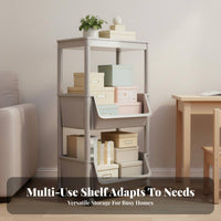 Mobile Toy Organizer Easy to Move Mobile Shelving Unit Rolling Storage Cart Space Saving Multi-Tier Utility Trolley for Bathroom