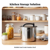 Moisture-Proof Stainless Steel Rice Bin Portable Handle Airtight Rice Container Rust-Resistant for Pantry